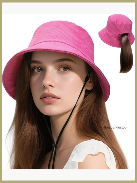 Lightweight Bucket Hat with Ponytail Hole, Adjustable Fit, Sun Protection main image 7